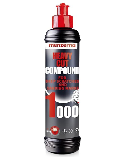 menzerna Heavy Cut Compound 1000" I Abrasive Polishing Compound for Deep Scratches, Sanding Marks, Swirls & Holograms I Buffing and Polishing Compound for Scratch Repair I Silicone Free I 16 fl oz.