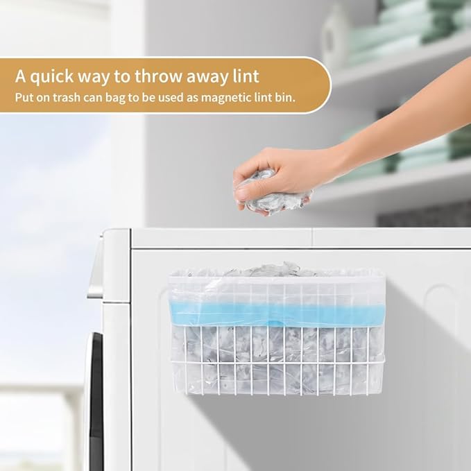 Magnetic Dryer Ball Holder for Laundry Room Organization and Storage, Magnetic Lint Bin for Laundry Room, Iron Dryer Ball Container for Laundry Room Storage (No Balls)