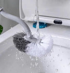 2Pcs Curved Toilet Bowl Brush Without Holder for Bathroom Deep Cleaning, Toilet Brush Durable Under The Rim Household Cleaning Brushes (Gray+White)