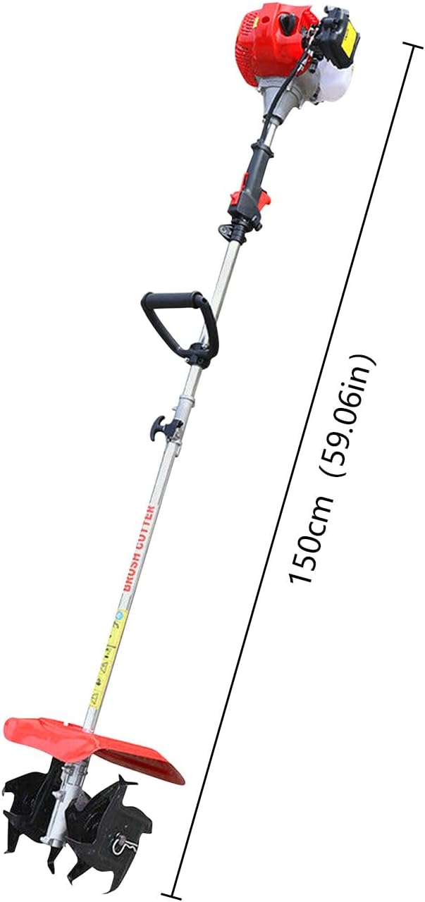 Handheld Tiller Cultivator 42.7Cc 2Stroke Mini Gas Powered Engine Rototiller Garden Lawn Tools Farm Air Cooled Plow Easy to Start for Farmland Gardens Yard (1250W 6500Rpm)