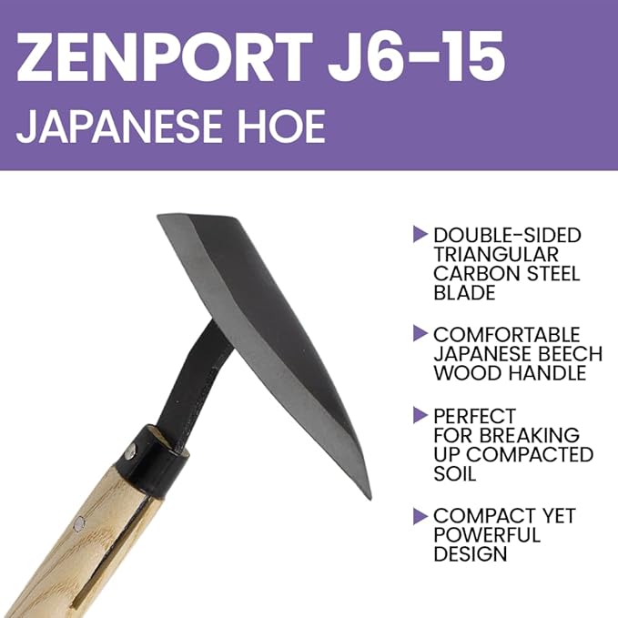 Zenport J6-15 Robo Kama Japanese Hoe, 5.5 Inch Blades, Beige - 12 Pack