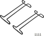 GeLive 10 Inch Set of 2 Under Cabinet Wine Glass Rack Stemware Holder Glass Storage Hanger Organizer for Kitchen and Bar (Black)