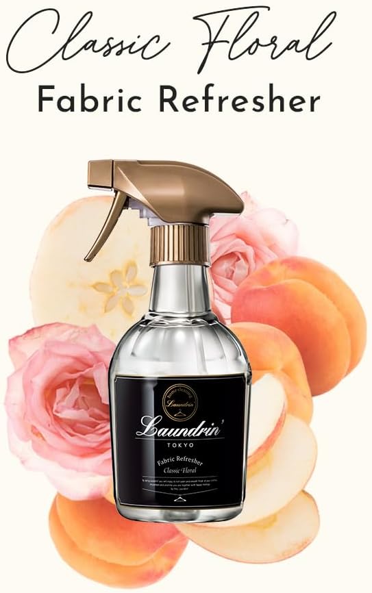 Laundrin Fabric Refresher Spray, Pet Odor Eliminator for Home, Room Essentials Fabric Spray, Odor Removal for Mattress, Curtain, Sofa, Carpet, Furniture, and Bedding - 300ml, Classic Floral