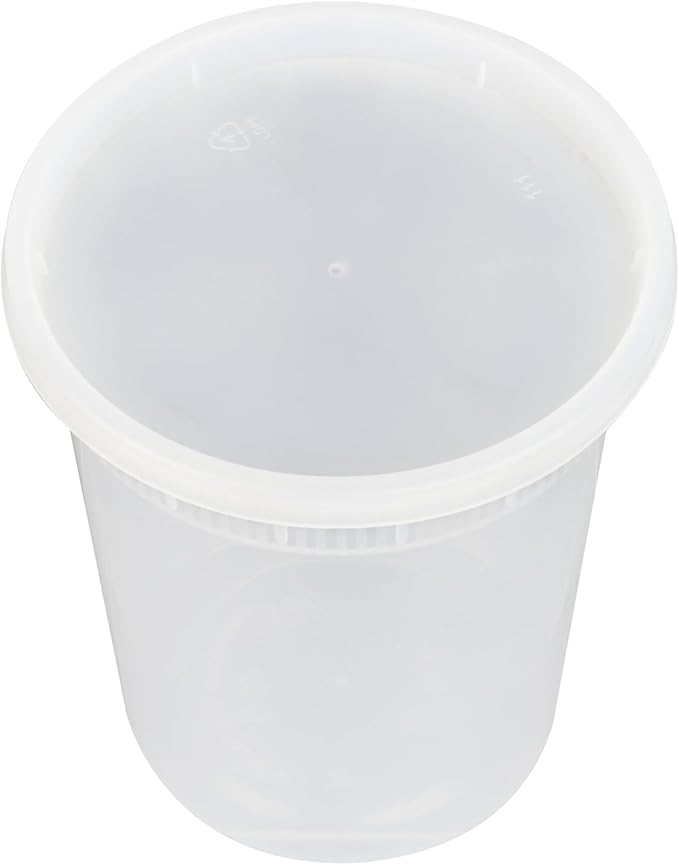 Restaurantware-Asporto 32 Ounce To Go Boxes, 100 Microwavable Round Soup Containers - Clear Plastic Lids Included, Do Not Contain BPA, Clear Plastic Soup Containers, Disposable