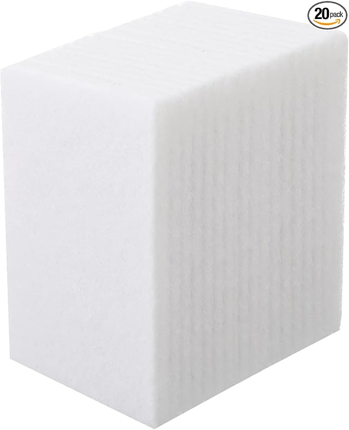 20 Pieces White Scrubbing Pad Non Scratch Scouring Pads Non Woven Scouring Sponge Multipurpose Abrasive Multi Surface Scrubber for Cleaning Polishing(5 x 7 Inch)