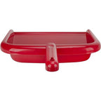 SPARTA Large Handheld Dustpan with Hanging Hole, Heavy-Duty Plastic Dustpan with Wide Lip for Countertops and Surfaces, Plastic, 10 Inches, Red