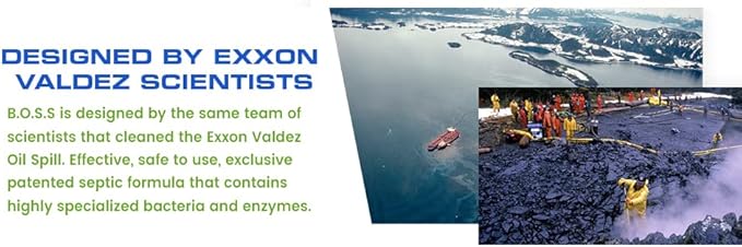 Bio-Safe Organics - Septic Tank Shock - Shock Combo Drainfix 5 Gal. & Large BOSS package - Patented Exxon Valdez Septic Tank Treatment - Septic Maintenance