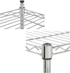 Heavy-Duty Chrome Steel Wire Shelving NSF Certified. Adjustable Storage Rack for Kitchen,Garage,and Laundry Utility Room (Chrome-5Tiers-36x14x72)