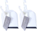 CLISPEED Mini Broom and Dustpan Set 2pcs, White Handheld Cleaning Brushes for Kitchen and Desktop, Compact Sweeping Tools for Home and Office Use