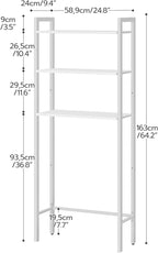 HOOBRO Over The Toilet Storage, 3-Tier Bathroom Organizer Shelf Over Toilet, Freestanding Bathroom Storage Shelves, Space Saver, Easy to Assemble for Room, White WT41TS01