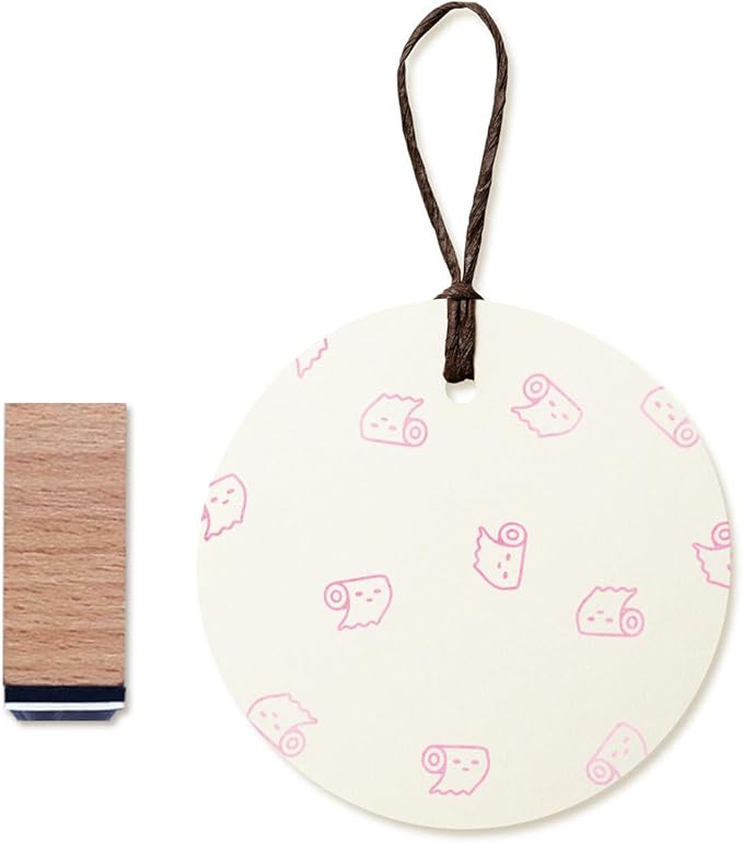 Toilet Paper Rubber Stamp, 3/5 Inch Small Mini Stamp for Scrapbooking Card Making Planner