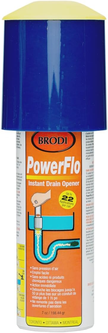 PowerFlo is a non-chemical, Safe Instant Drain Opener for all Diameter Drains. Does not use air pressure or chemicals. Powerful solution with 18 applications (Powerflo Refill (Pack of 1))