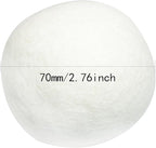 3PCS Laundry Drying Balls White Wool Drying Agents Eco Friendly Soft Material Diameter 7cm/2.75in Reusable Anti Static