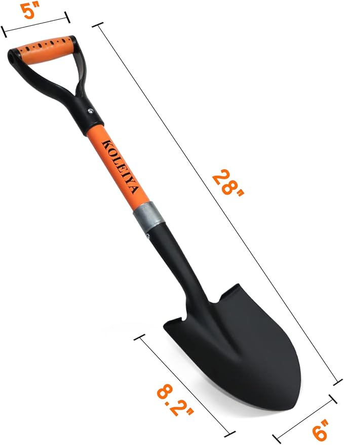 Kids Shovel, Small Shovels for Digging , Overall Length 28 Inches, Mini D Handle Shovel ,Gardening Shovels ,Matel Beach Shovel ,Camping Shovel Matel+Fiberglass