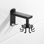 Zerodeko Rotatable 8-Claw Kitchen Utensil Hooks, Thickened Black Space Aluminum Wall Hooks for Hanging, 360° Swivel Multifunctional Hanging Organizer for Home Kitchen Storage