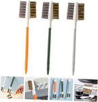 PRETYZOOM 3 Pcs Double-Ended Kitchen Cleaning Brush Set Mini Wire Brush for Gas Stove Cooktop Cleaning Stainless Steel Bristles for Dorm Home Use
