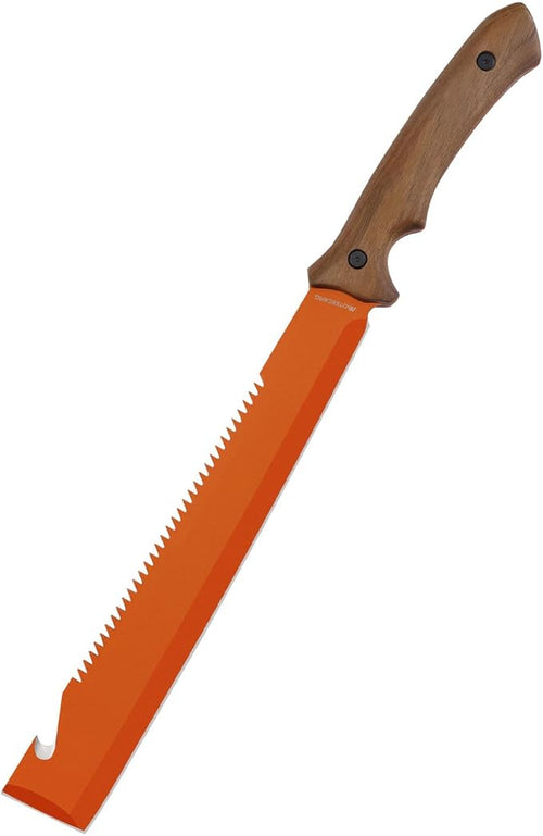19" Heavy Duty Machete with Saw Orange, Professional Grade All-Purpose Machete for Cutting Trees, Yard Work, Land Clearing, Brush Clearing and Camping