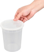 Restaurantware-Asporto 32 Ounce To Go Boxes, 100 Microwavable Round Soup Containers - Clear Plastic Lids Included, Do Not Contain BPA, Clear Plastic Soup Containers, Disposable