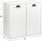 Household Essentials Laundry Sorter Cabinet, Scandi White Finish
