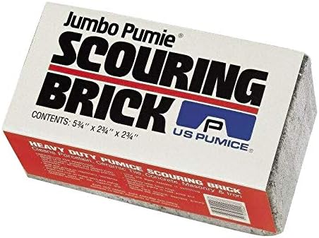 US Pumice Jumbo Pumie Scouring Brick for Large Surface Cleaning, Removes Lime, Scale, Rust, Calcium - Pool Pumice Stone Tile Cleaner, Barbecue Cleaning Stone, No Chemicals, Hand Safe, Pack of 2