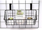 LeleCAT Basket with hook Grid Storage Basket, Hang it behind a door or on a railing, Over the Cabinet Door, Small, BLack,1 Pack
