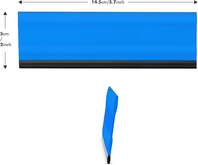 FOSHIO 6 Inch Rubber Squeegee for Kitchens, Glass, Shower and Car Windows, Film Installation Vinyl Scraper Tint Squeegee, Windshield Glass Cleaning Tool, Pack of 3 (Blue)