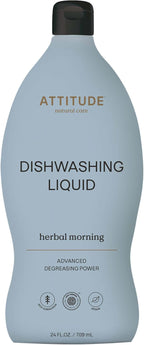 ATTITUDE Dish Soap, EWG Verified, Plant-Based & Vegan Dishwashing Liquid, Naturally Derived, Italian Lemon Scent, 24 Fl Oz