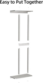 STWWO Bathroom Towel Storage for Bathroom, Wall Towel Rack for Rolled Towels, 30 inch Towel Holder Wall Mounted with Metal Shelf Can Holds 6 Large Towels, Brushed Nickel