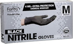 ForPro Disposable Nitrile Gloves, Chemical Resistant, Powder-Free, Latex-Free, Non-Sterile, Food Safe, 4 Mil