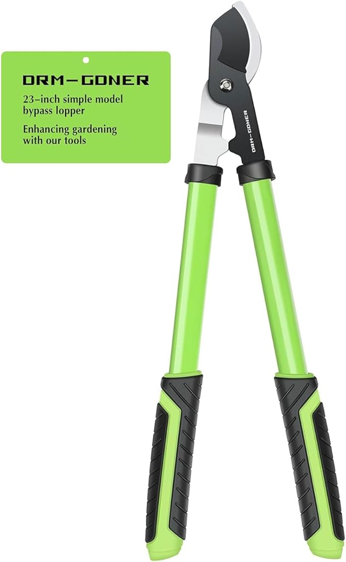 23" SK5 Dual-Blade Loppers Cuts 2" Dry/Wet Branches - Triangular Steel Tube & SecureLock, Heavy Duty Tree Trimmers Green/Black