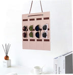 Alipis Felt Sunglasses Organizer Hanging Bag Wall Pocket Storage Pouch 30x40cm Small Camel Eyewear Holder for Door and Wall Hanging
