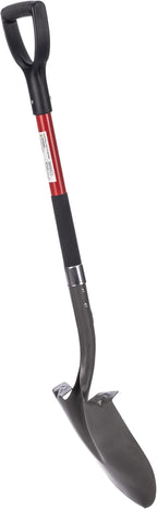 Radius Premium D-Handle Round-Point Shovel, Fiberglass Shaft