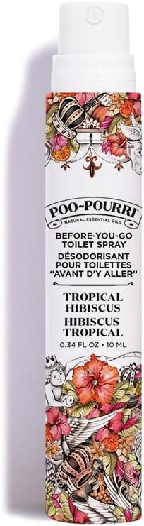 Poo-Pourri Before-You-Go Toilet Spray, Tropical Hibiscus, Travel Size 10 mL - Hibiscus, Apricot and Citrus