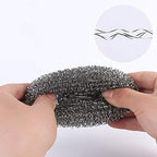 TopHomer 6 Pcs Stainless Steel Wire Balls Scrubbing Scouring Pad for Removing Heavy Dirty Home Cleaning Tools Easy to Clean