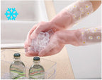 Dishwashing Cleaning Gloves Tear-Resistant Rubber Household Cleaning Gloves with Long Elastic Cuffs for Chores