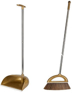 Upgrade Long Handle Broom with Stand Up Dustpan Combo Set for Home Kitchen