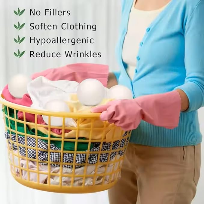 Organic Wool Dryer Balls: Eco-Friendly & Chemical-Free | Our Anti-Entanglement Reusable Balls Eliminate Wrinkle Static | 6-Pack XL Dryer Balls for Laundry is Made with New Zealand Wool (MER-WHT-CAT)