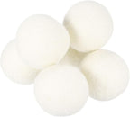 uxcell 6 Pcs Wool Dryer Balls, 2 Inches Wool Laundry Dryer Balls for Reducing Clothing Static and Wrinkles, White