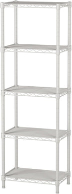 Golpart Small 5 tire Shelves Storage Wire Shelving Unit Metal Shelf Adjustable Organizers Storage Shelving for Bathroom Laundry Room Kitchen Pantry10”D x 16”W x 55”H White