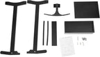 TFCFL Wooden Suit Rack with Drawer & Trouser Holder, Multi-functional Coat Stand for Hats/Scarves/Belts, Space-Saving Standing Suit Valet Stand for Home/Office, 22lbs Load Capacity (Black)