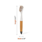 Full Circle Micro Manager, Deep Cleaning Brush for Crevices, Shower, & Grout, Tough Bristles, Sustainable Bamboo Handle, White