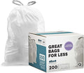 Plasticplace White Drawstring Lavender and Soft Vanilla Scented Garbage Can Liners │ Compatible with Code Q (200 Count) │ 13-17 Gallon │ 25.25" x 32.75"