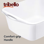 Tribello Plastic Wash Tub Dishpan Basin and Foot Bath for Soaking Feet, Laundry Hand Wash Bucket, Dish Pans for Washing and Storage Cleaning Supplies - 12 Quarts - Heavy Duty - Made in USA (White)