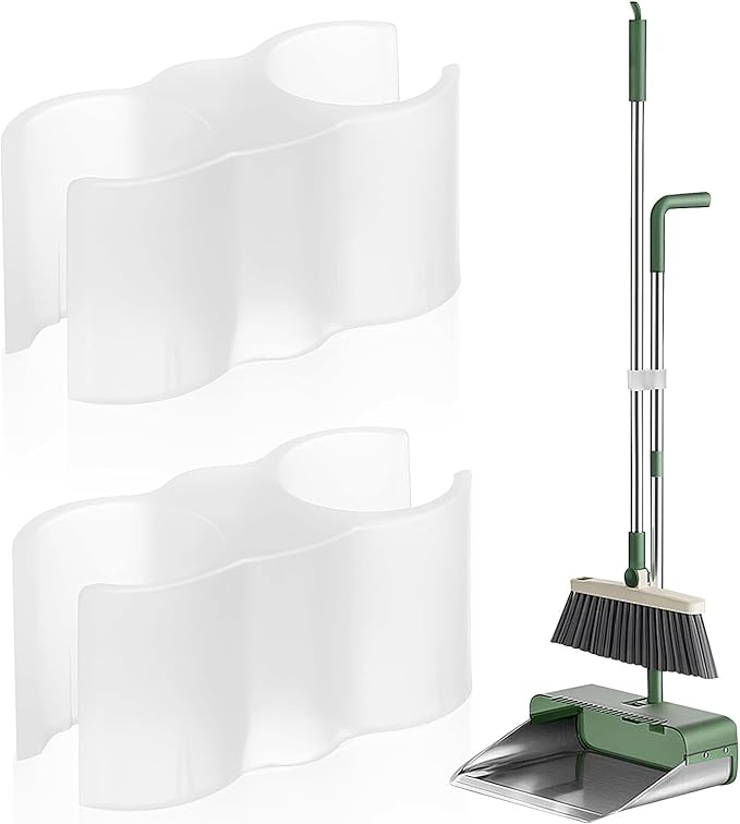 Toyvian Broom-Dustpan Coupling Clip 2pcs Double Pipe Clamp Dustpan Holder Secure Cleaning Link for Broom and Dustpan Set Household Cleaning Tool Accessory
