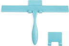 Squeegee for Shower Glass Door, 11-Inch Shower Squeegee for Glass Doors, Bathroom Silicone Squeegees Wiper for Shower with Non-Slip Handle, No-Drilling Silicone Hanging Hook, for Tiles (Blue)