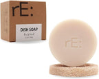 rE: REKURATOR Dishwashing Soap with Loofah Holder – Eco-Friendly, Gentle, Plant-Based Dish Bar , No Artificial Dyes or Fragrance (Unscented) , 5.1 oz