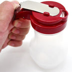 2 Pack Syrup Dispenser 10oz 200ml Polyethylene Plastic Bottle with Red ABS Top No-Drip Pourers for Maple Syrup, Honey, Pancake Syrup, Sauces, Salad Dressings