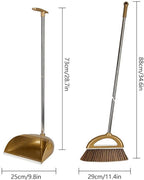 Upgrade Long Handle Broom with Stand Up Dustpan Combo Set for Home Kitchen