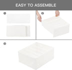 Qozary Jeans Pants Organizer for Closet, 4 Pack Drawer Organizers for Clothing, 5 Grids Wardrobe Clothes Organizer, Jean Organizer for Closet, Deep Drawer, Clothes Organizer for Shirts, Legging