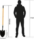 Ashman HeavyDuty Digging Shovel (1 Pack) 47-Inch Lond Handle with Trenching Blade and durable Handle - Ideal for Garden, Landscaping, Construction, Masonry - Perfect for Digging Soil, Dirt, and Gravel